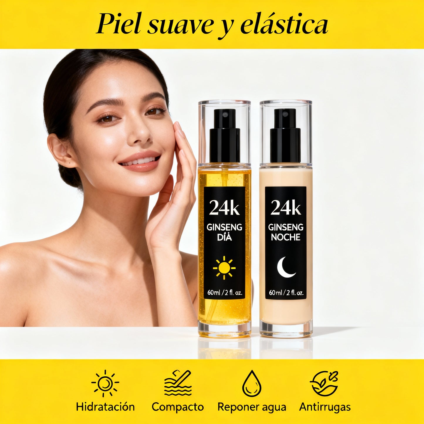 KIT SERUMS 24K GINSENG DIA Y NOCHE- TRANSFORMA TU PIEL EN 14 DIAS O MENOS