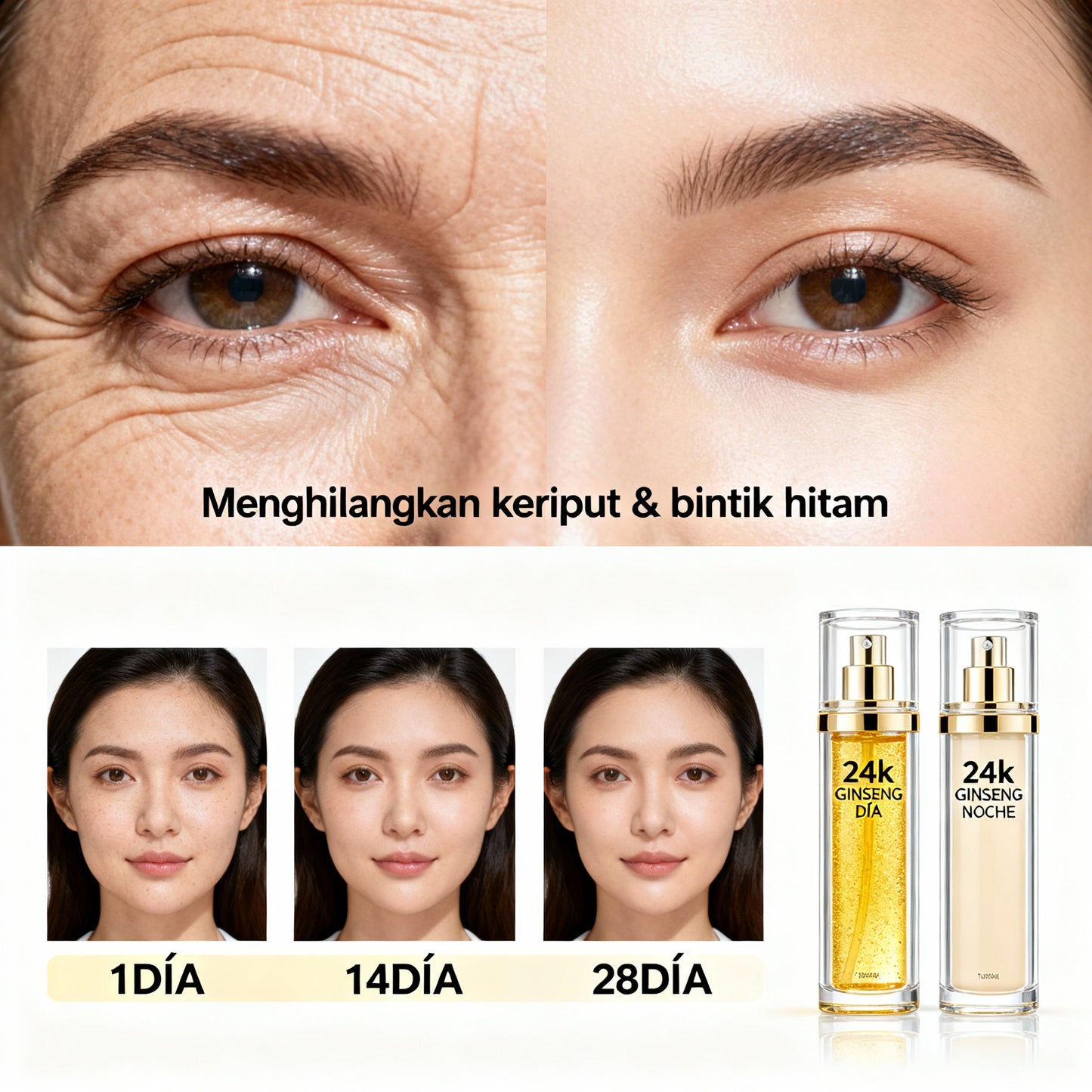 KIT SERUMS 24K GINSENG DIA Y NOCHE- TRANSFORMA TU PIEL EN 14 DIAS O MENOS