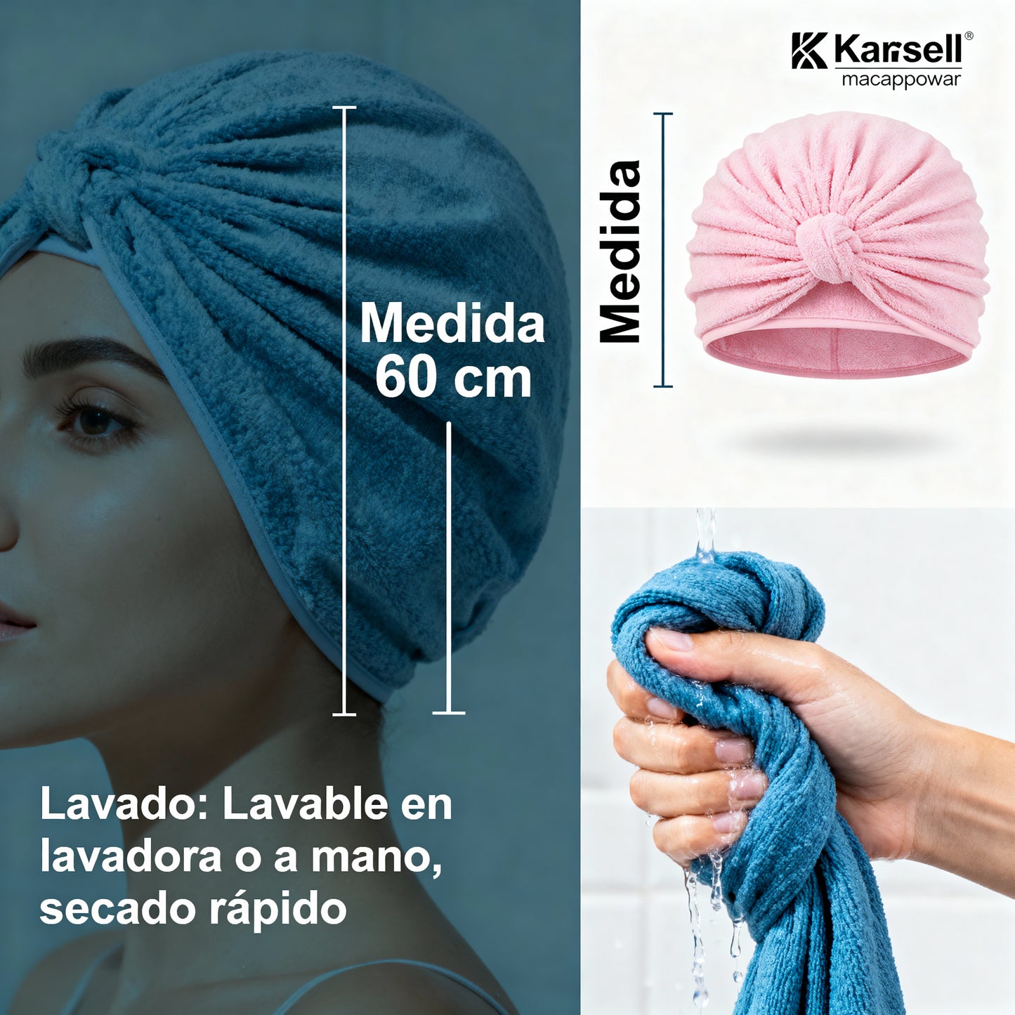 TOALLAS TURBANTES ANTIFRIZZ, ¡Solo por hoy! Descuento exclusivo en toallas turbantes