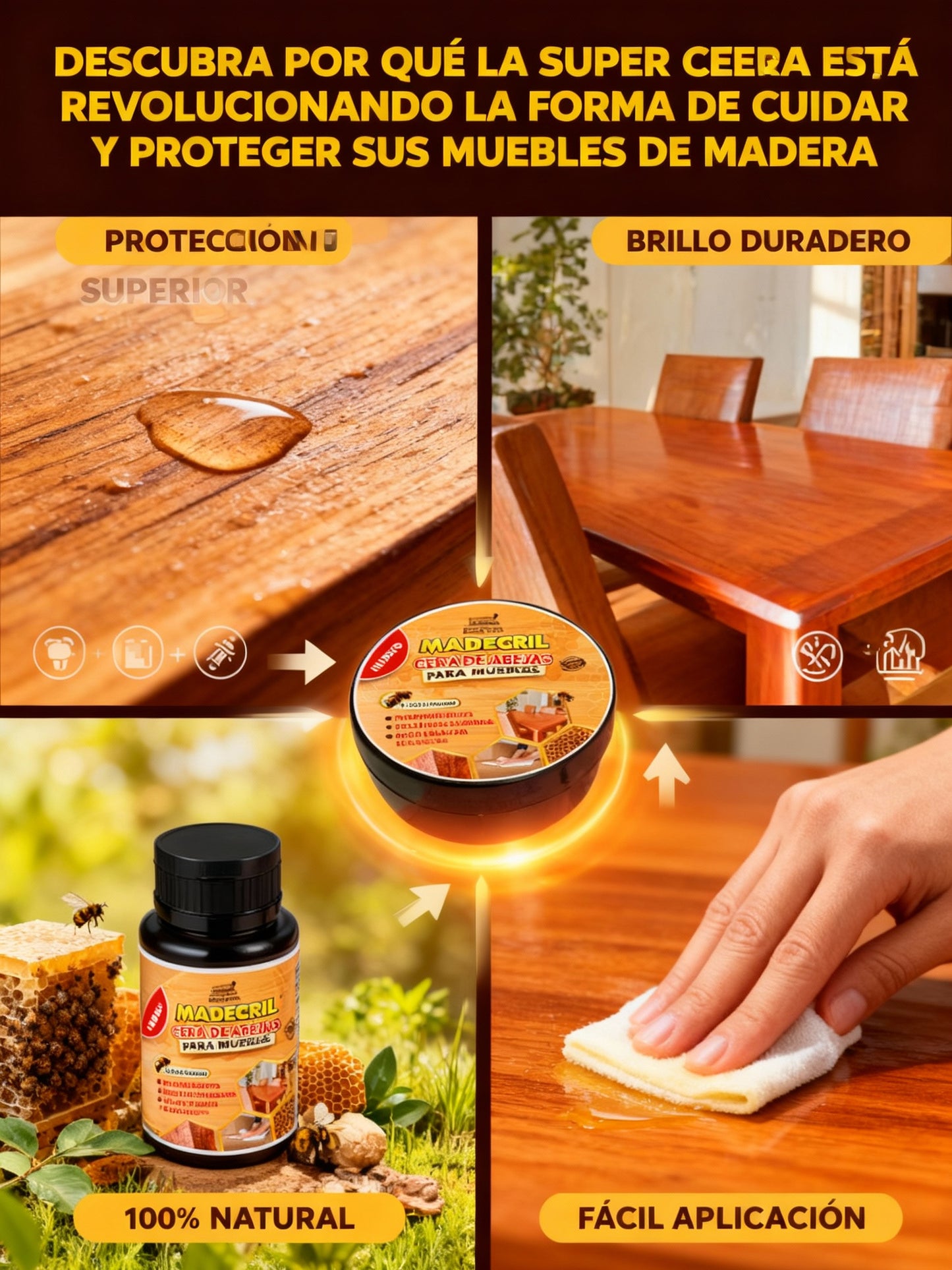 Cera de abejas para muebles