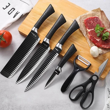 Juego de Cuchillos Profesional – 6 Piezas que Cortan como un Chef 🔪🔥