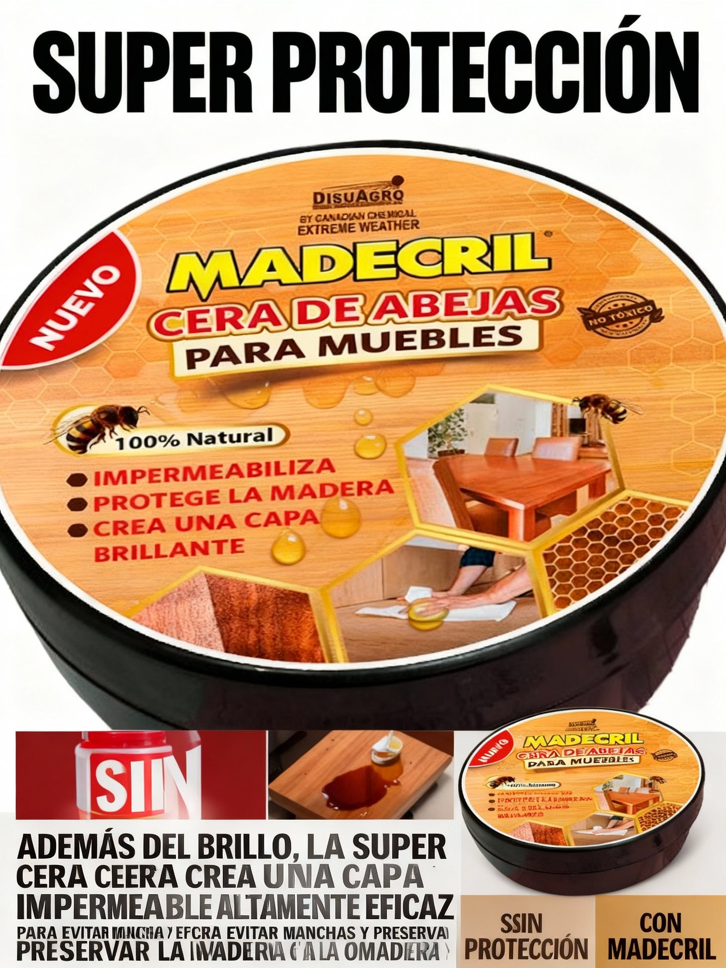 Cera de abejas para muebles
